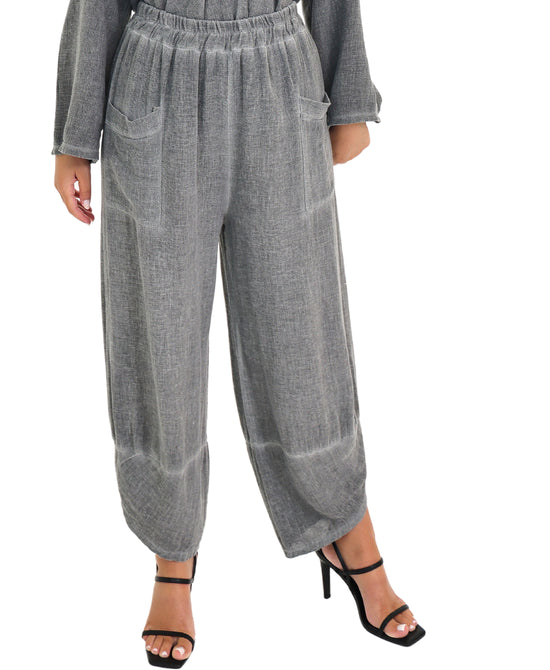 Linen & Cotton Asymmetrical Pants view 