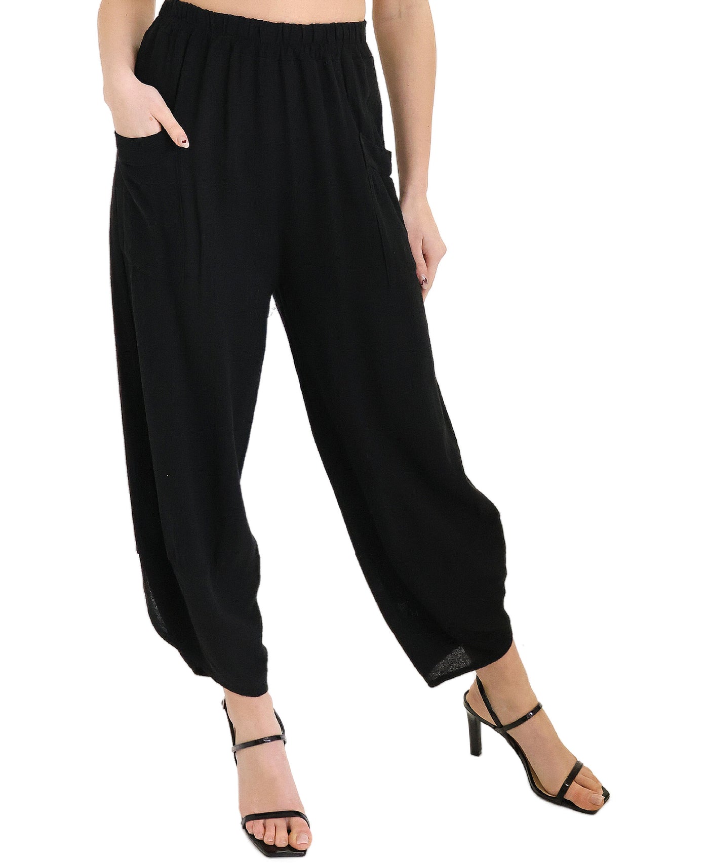 Linen & Cotton Asymmetrical Pants view 1