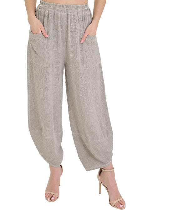 Linen & Cotton Asymmetrical Pants view 