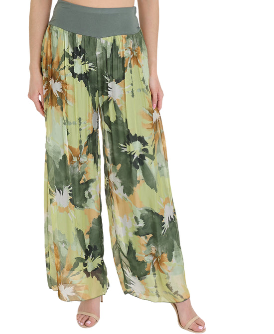 Silk Floral Pants view 