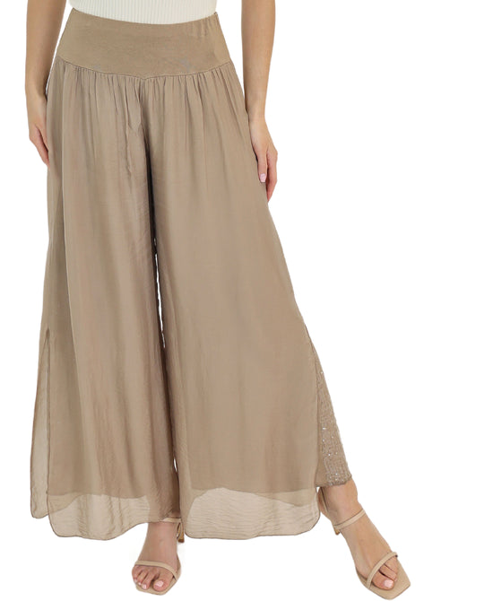 Silk Pants w/ Sequin Underlay view 