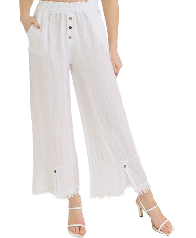 Linen Pants w/ Frayed Edges image 1