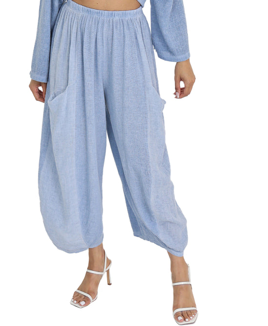 Linen & Cotton Blend Pants view 
