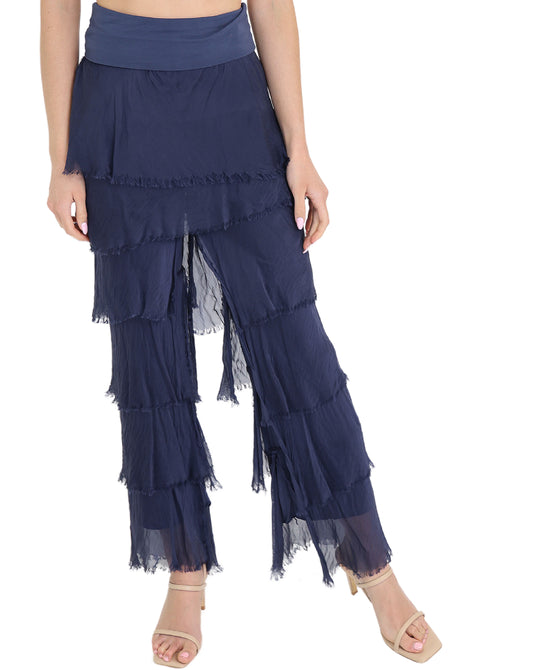 Tiered Silk Pants view 