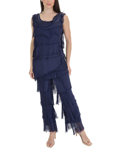 Tiered Silk Pants