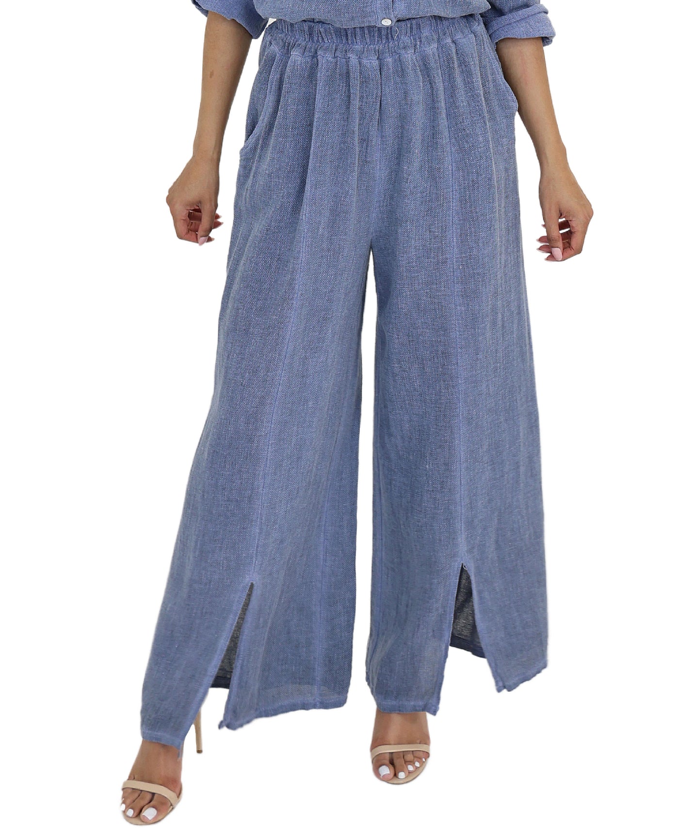 Linen & Cotton Wide Leg Pants view 1