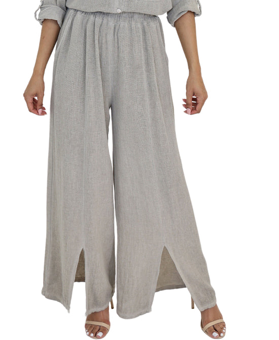 Linen & Cotton Wide Leg Pants view 