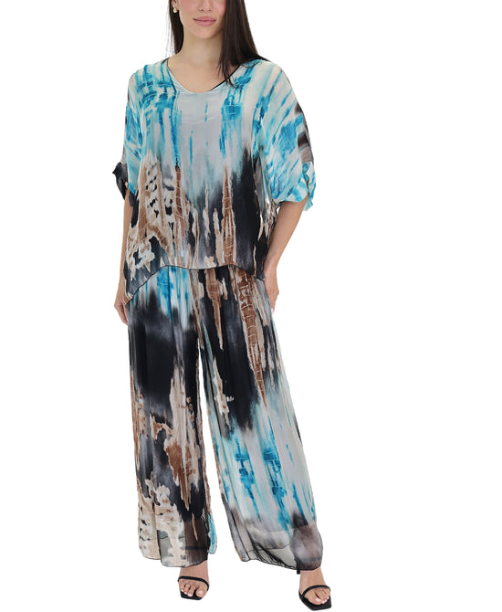 Printed Silk Pants view 