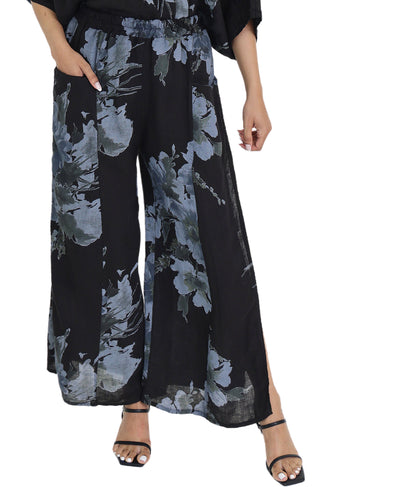 Linen Floral Print Pants