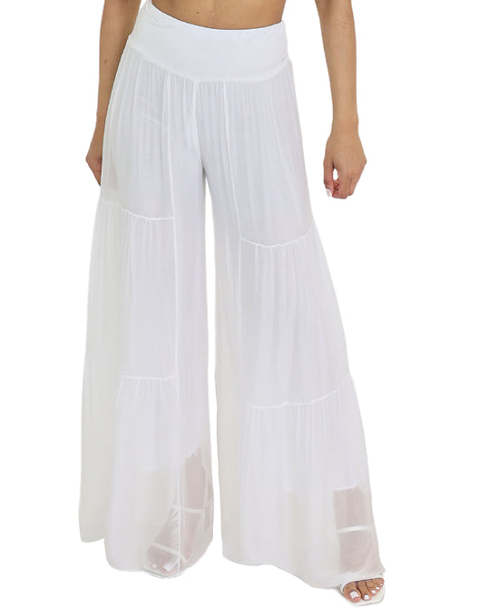 Tiered Silk Pants view 