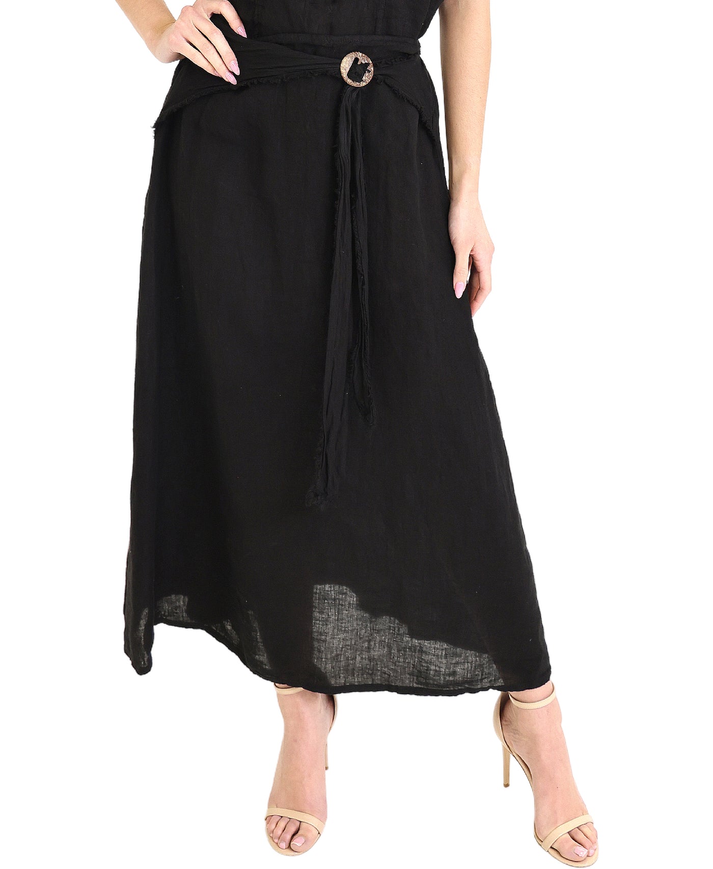 Linen Midi Skirt view 1