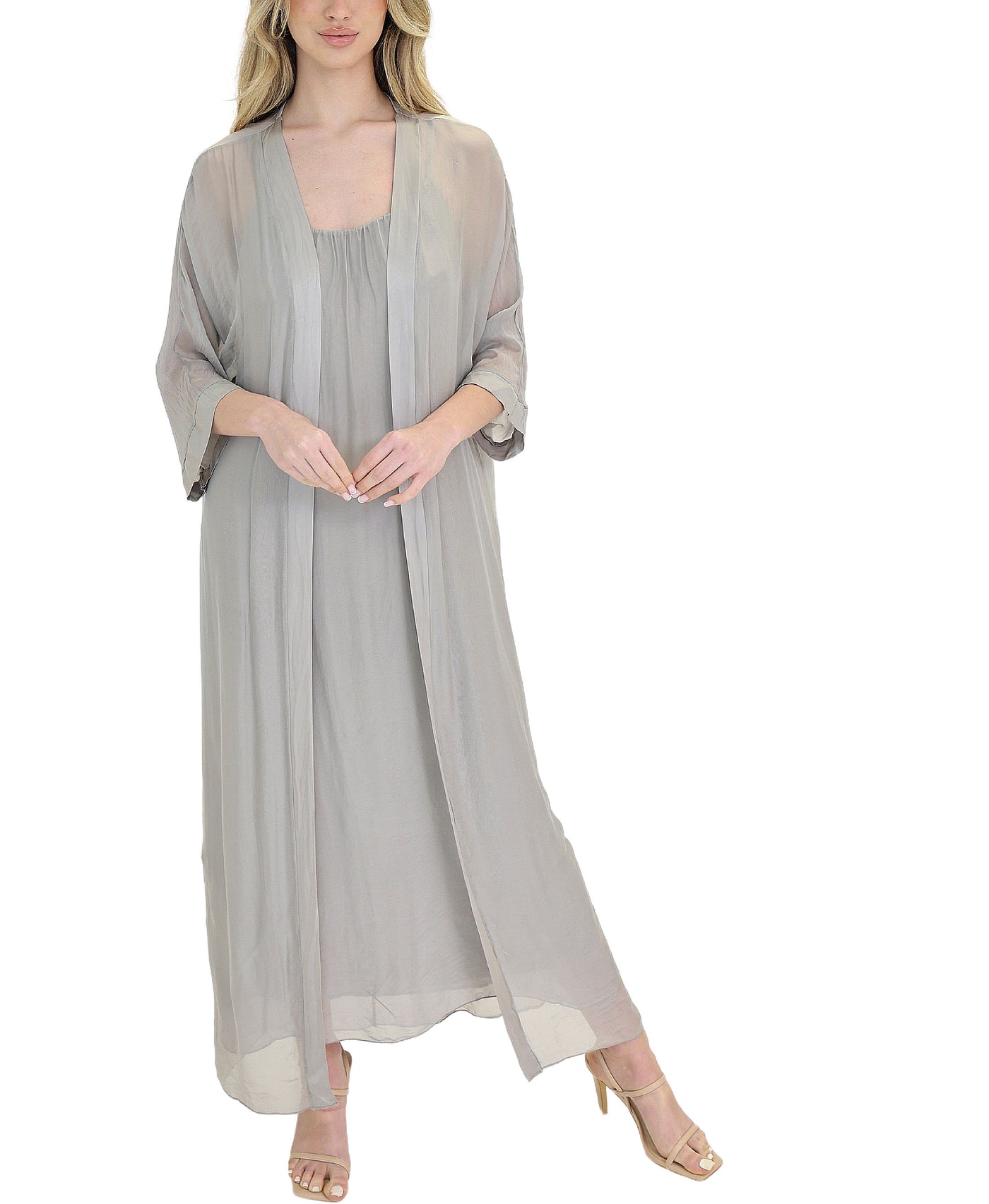 Long Silk Duster view 1