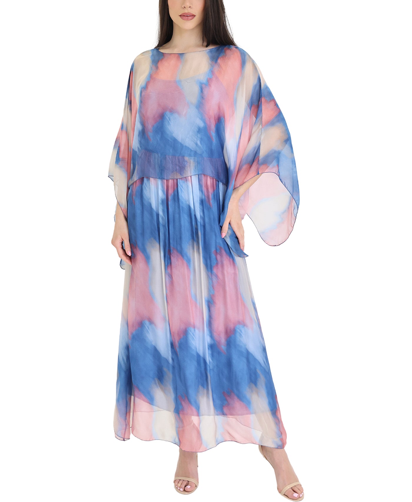 Silk Maxi Dress w/ Silk Top Set- 2 Pc Set view 1