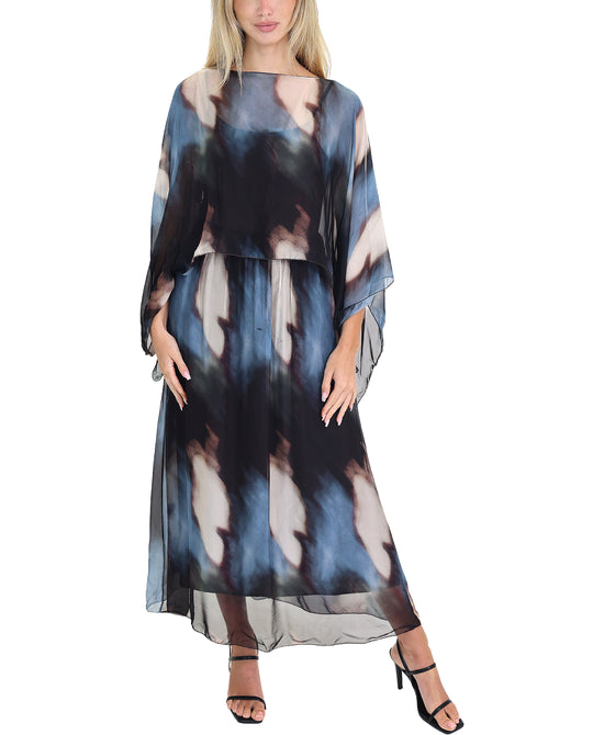 Silk Maxi Dress w/ Silk Top Set- 2 Pc Set view 