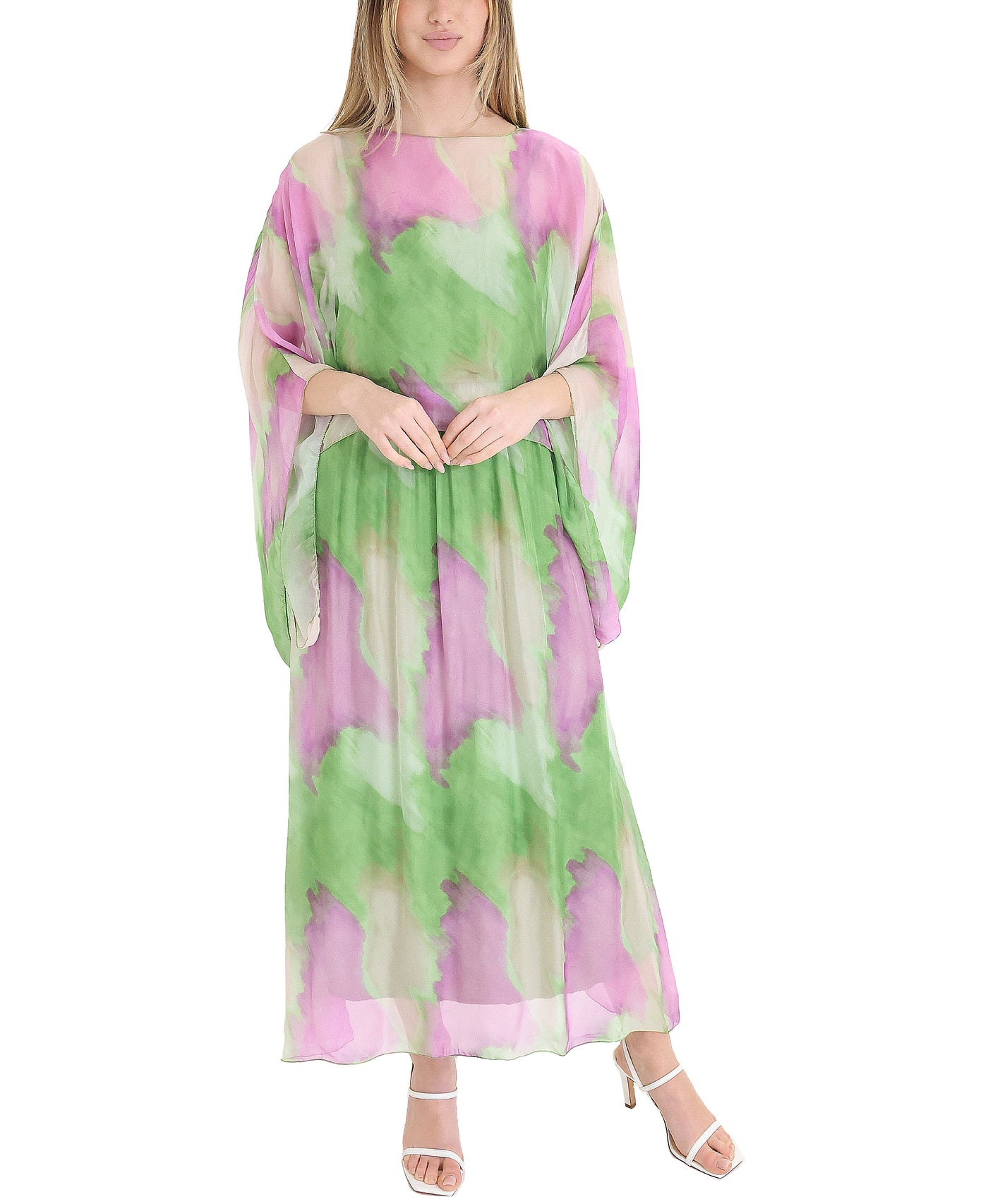 Silk Maxi Dress w/ Silk Top Set- 2 Pc Set view 1