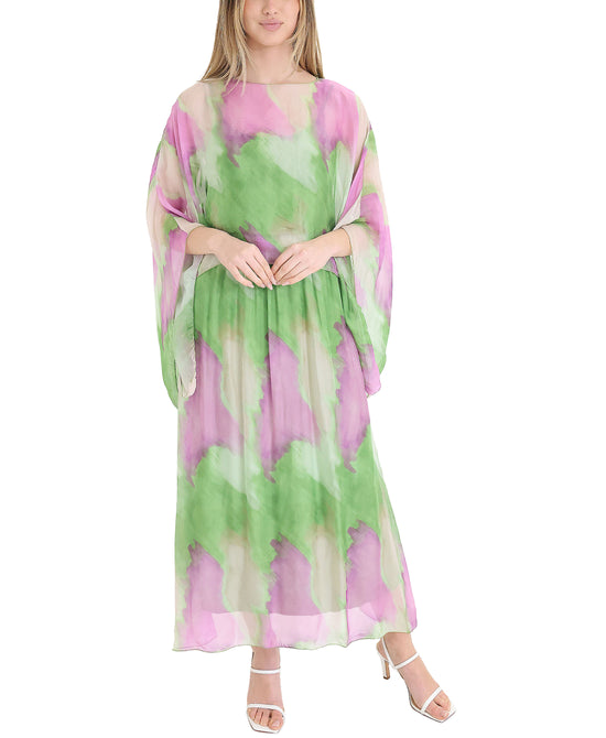 Silk Maxi Dress w/ Silk Top Set- 2 Pc Set view 