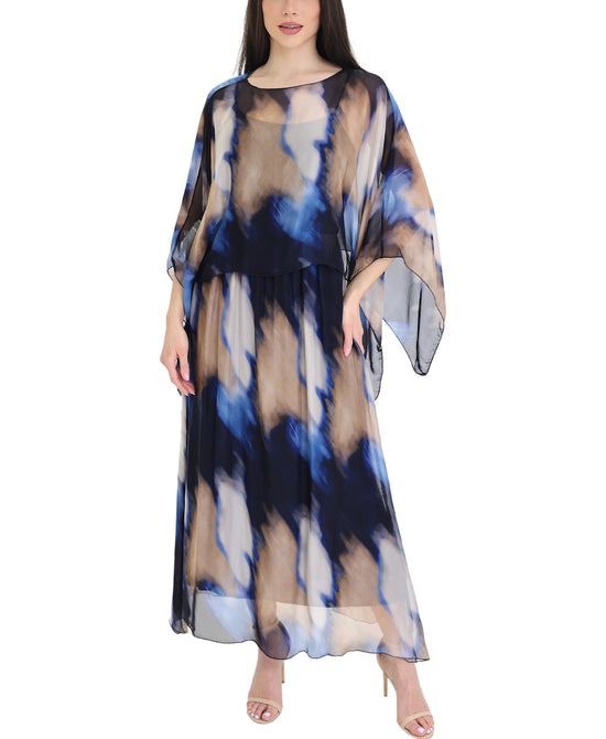 Silk Maxi Dress w/ Silk Top Set- 2 Pc Set view 