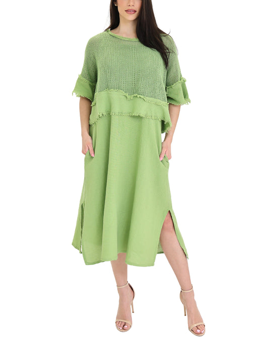 Raw Edge Net Popover Dress- 2 Pc Set view 