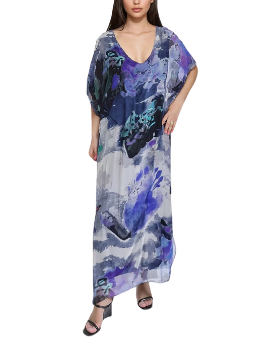 Silk Watercolor Maxi Dress view 