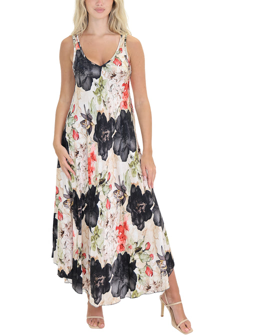 Satin Floral Print Dress view 