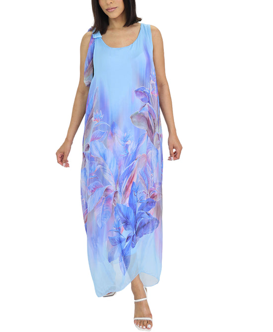 Silk Floral Print Maxi Dress view 