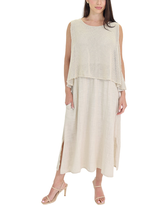 Raw Edge Net Popover Dress- 2 Pc Set view 