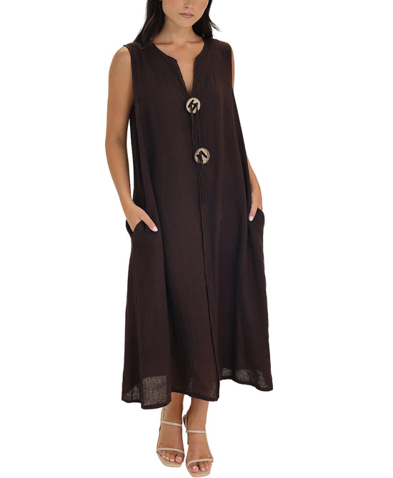 Linen Midi Dress view 