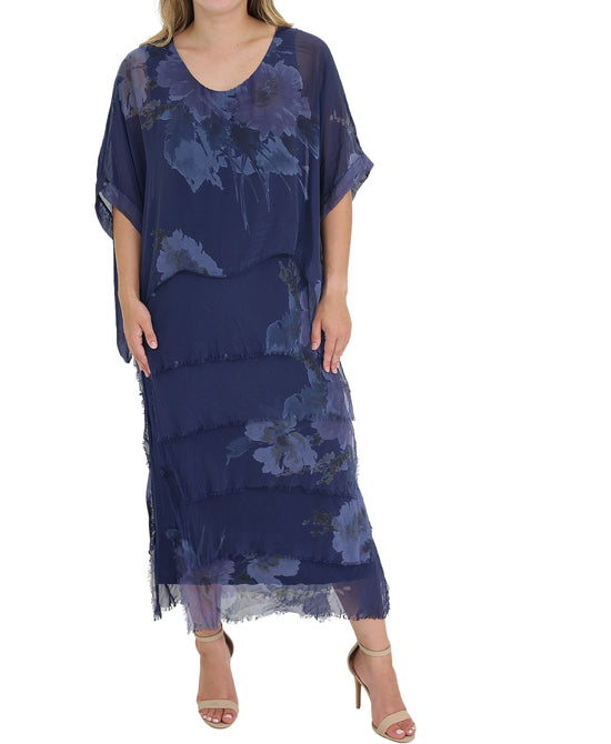 Silk Tiered Maxi Dress view 