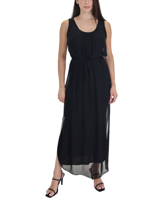 Solid Silk Maxi Dress view 