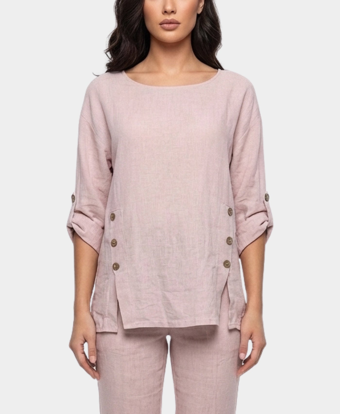 Linen & Cotton Top w/ Buttons – FOX'S - Online