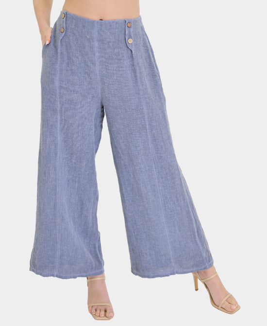 Linen & Cotton Wide Leg Pants view 1