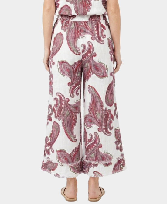 Paisley Print Linen Pants view 2