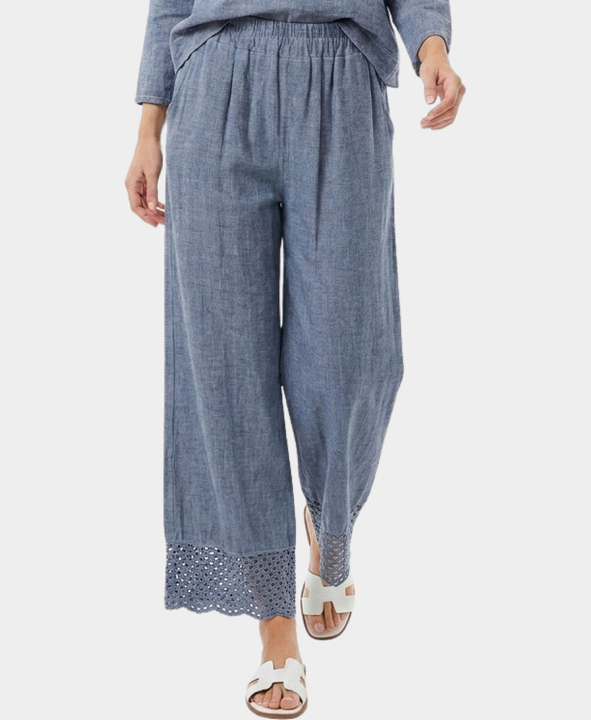 Linen & Cotton Pants w/ Crochet Hem – FOX'S - Online