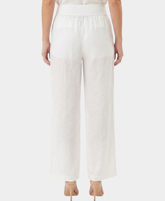 
Floral Print Linen Pants in WHITE MULTI view 2