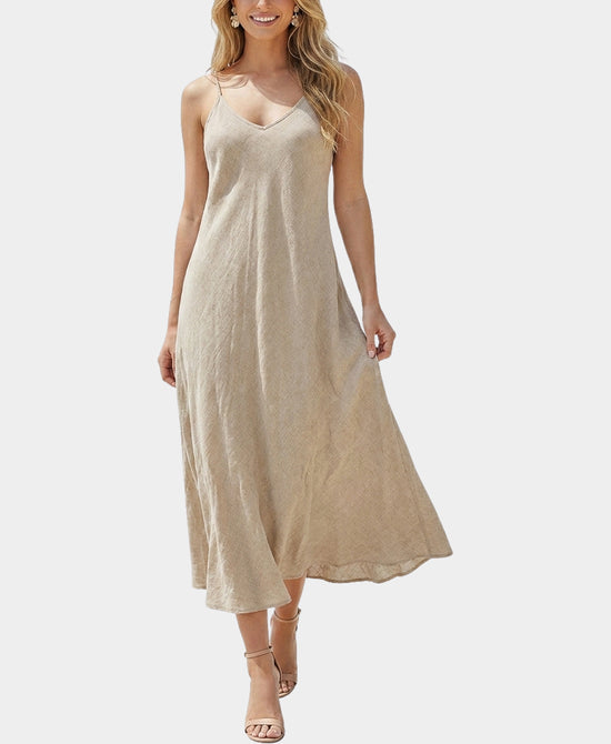 
Linen Maxi Dress in BEIGE view 1