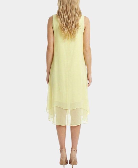 
Silk Tiered Midi Dress in YELLOW view 2