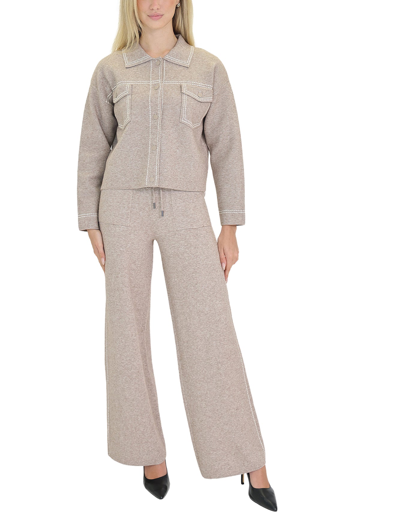 Contrast Trim Knit Pants