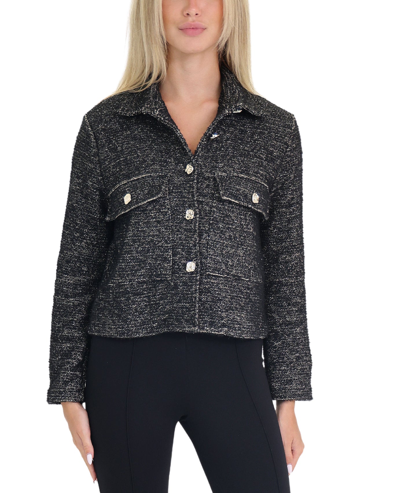 Tweed Blazer w/ Shimmer Detail view 1