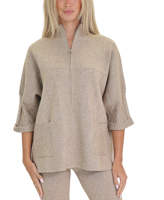 Knit Zip Up Cardigan view 