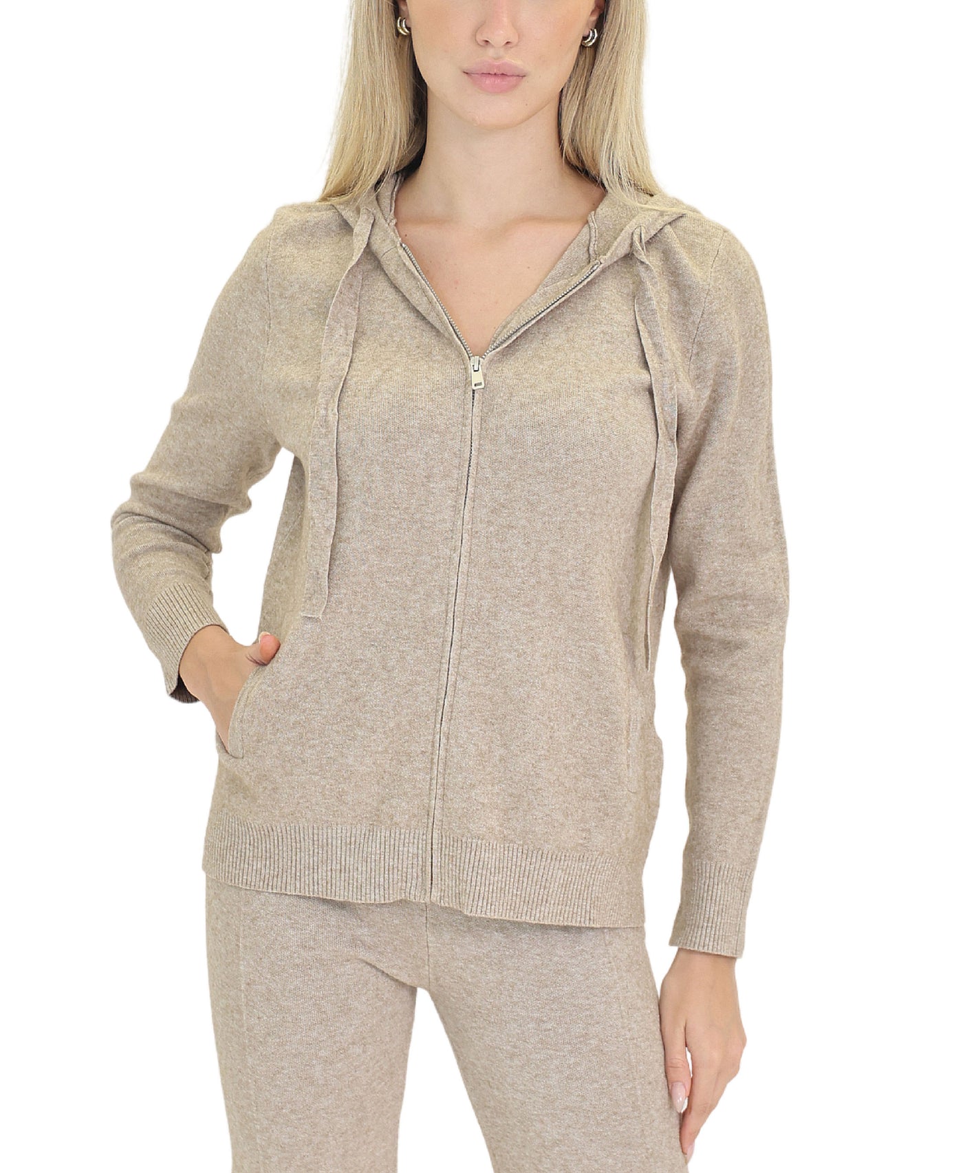 Knit Zip Up Hoodie view 1