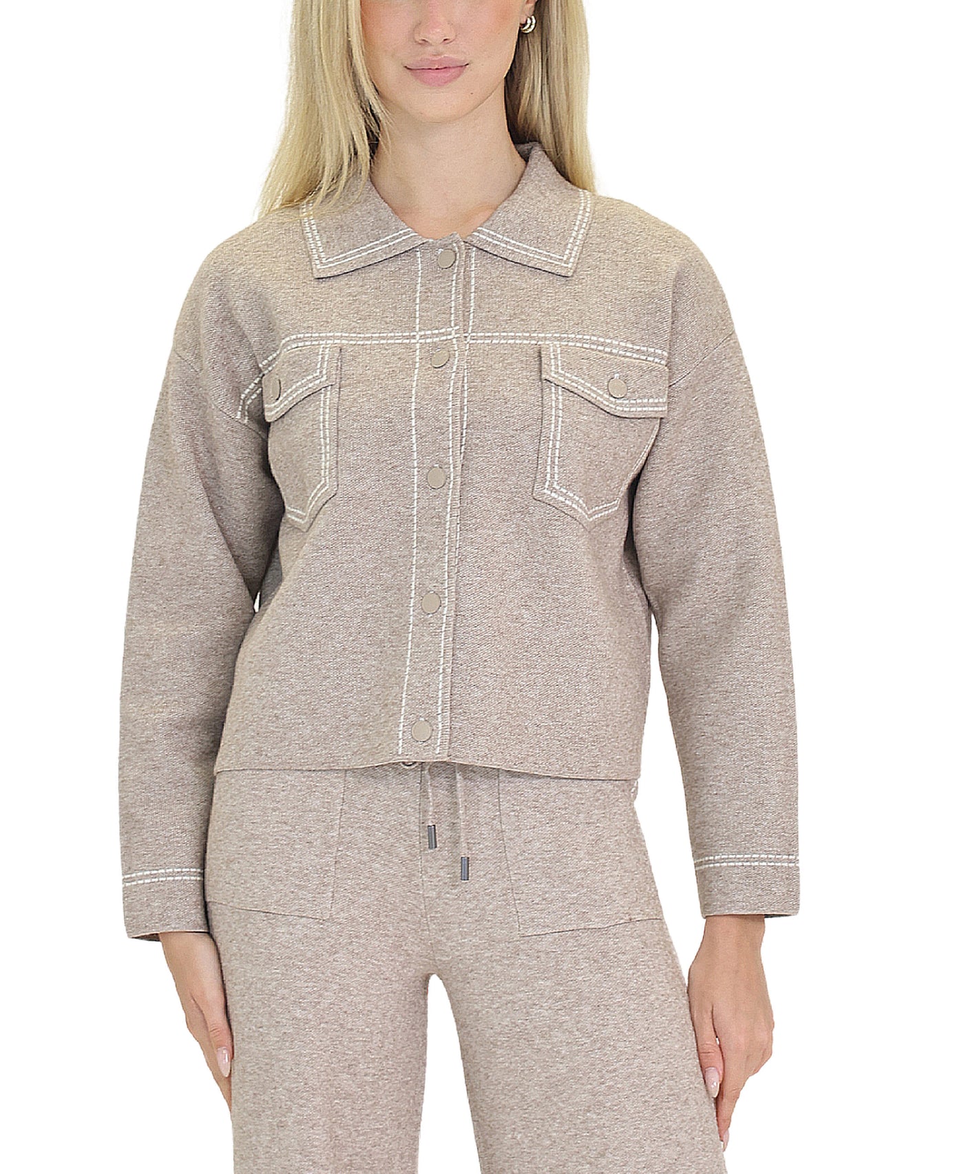 Contrast Trim Knit Jacket view 1