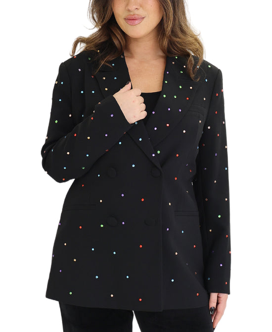 Multi Color Rhinestone Blazer view 