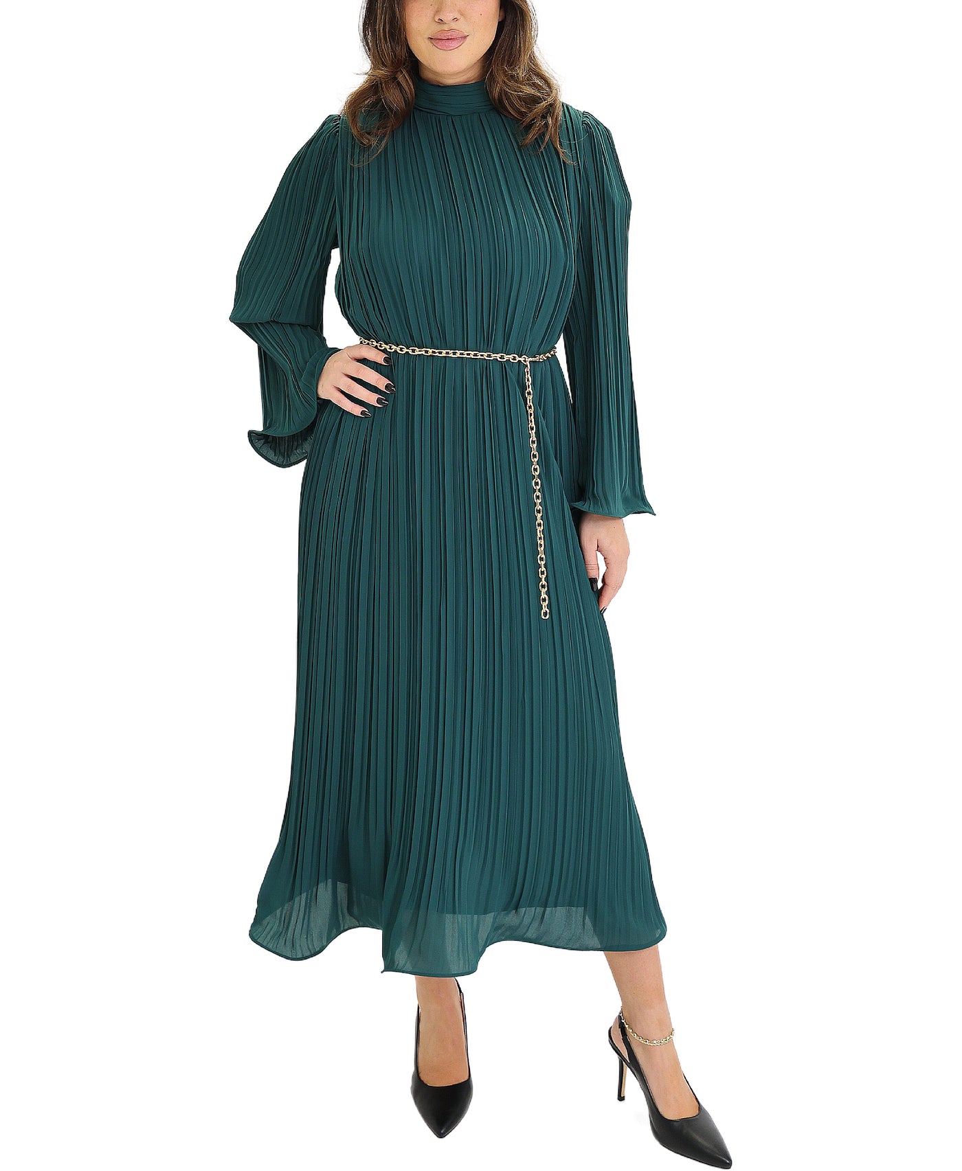 Pleated Maxi Dress view 1