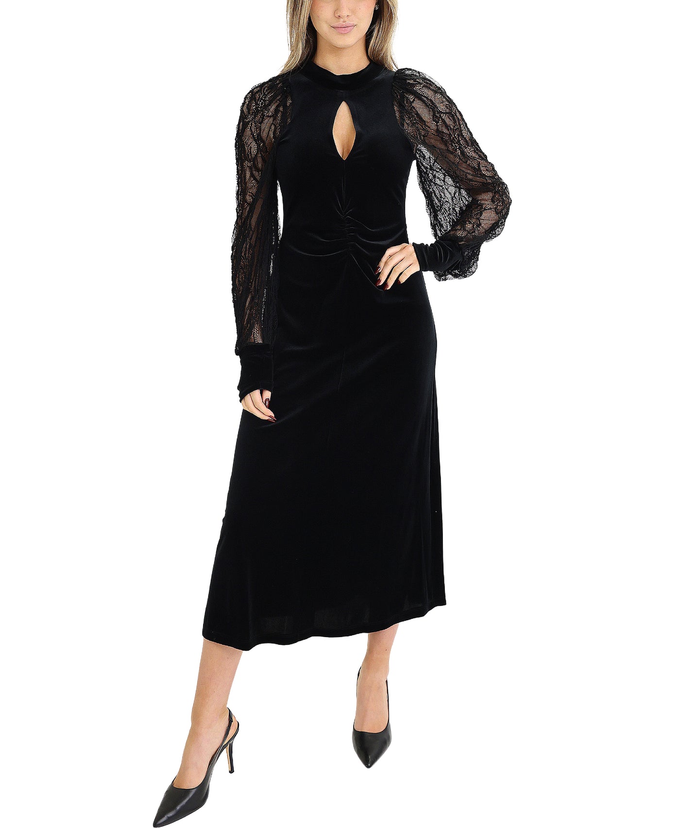 Velvet & Lace Maxi Dress view 1