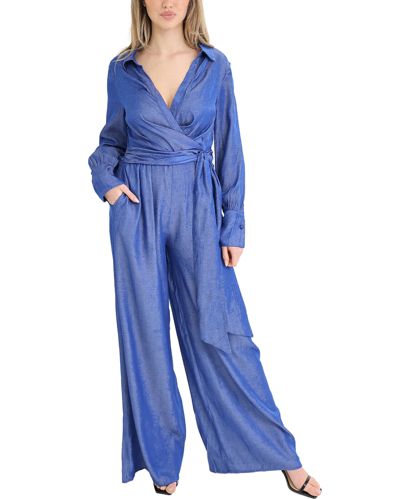 Surplice Chambray Jumpsuit view 1