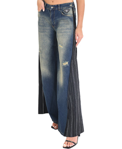 Wide Leg Jeans w/ Side Stripe image 1