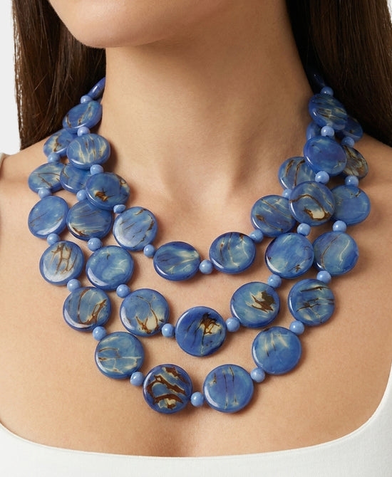 
Layered Statement Necklace in BLUE view 1