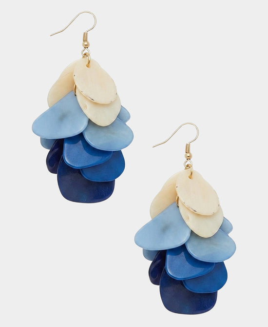 
Petal Drop Earrings in BLUE/BEIGE view 2