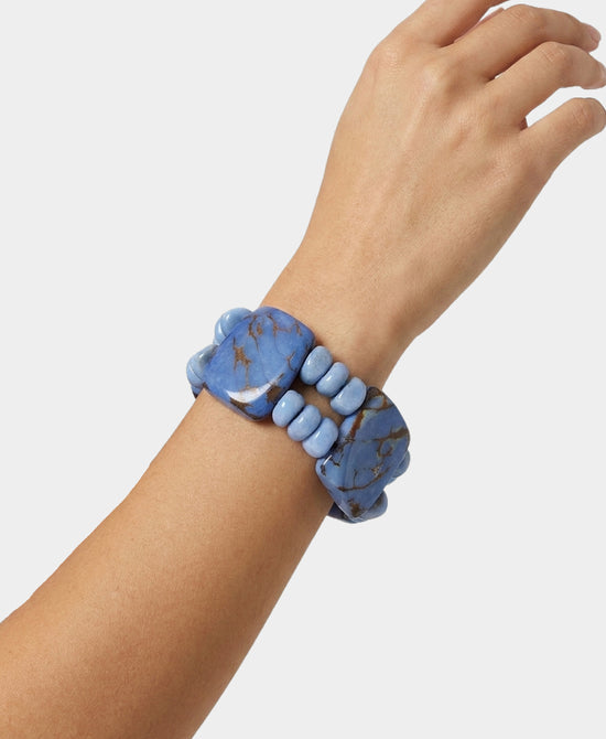 
Elastic Beaded Bracelet in BLUE view 1