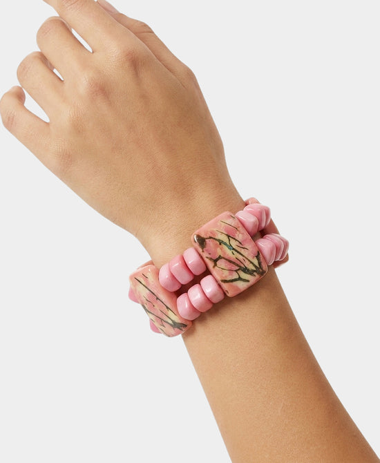 
Elastic Beaded Bracelet in PINK view 1